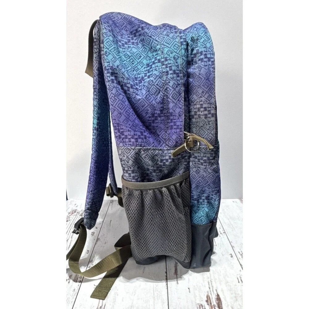 L.L.Bean Blue Purple Gray Backpack Zip Padded Straps Reflective